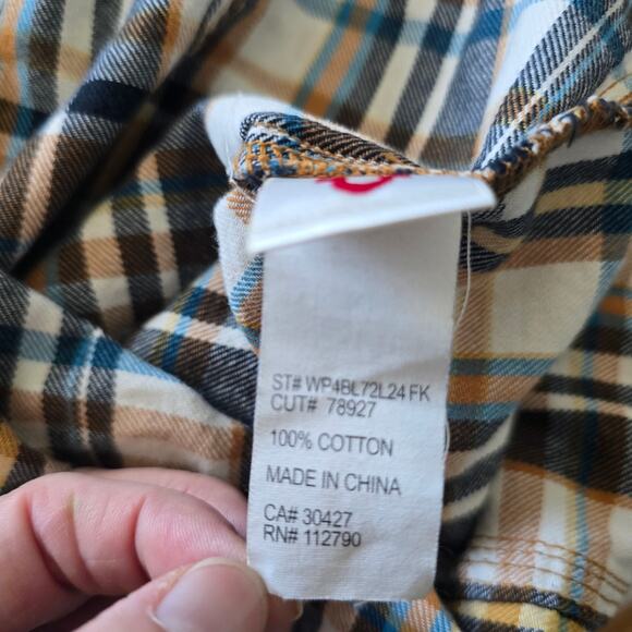 True Religion Womens Plaid Y2K Western Shirt Size XS Brown Pearl Snap Button - Picture 6 of 8